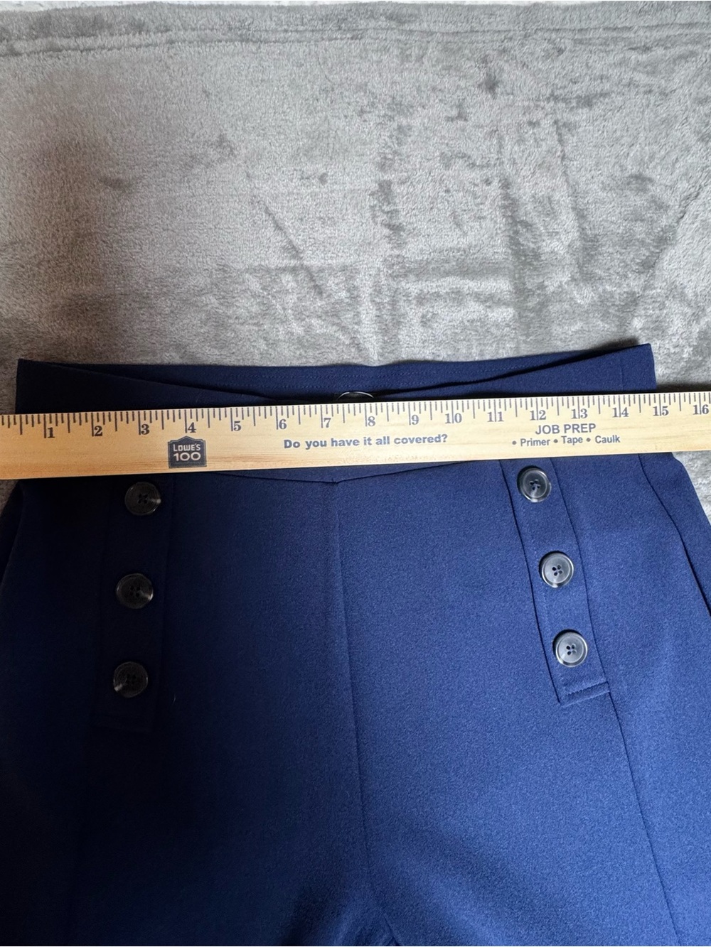 NWT LOFT Navy Sailor Button Wide Leg Pants Academia Career - Picture 4 of 6